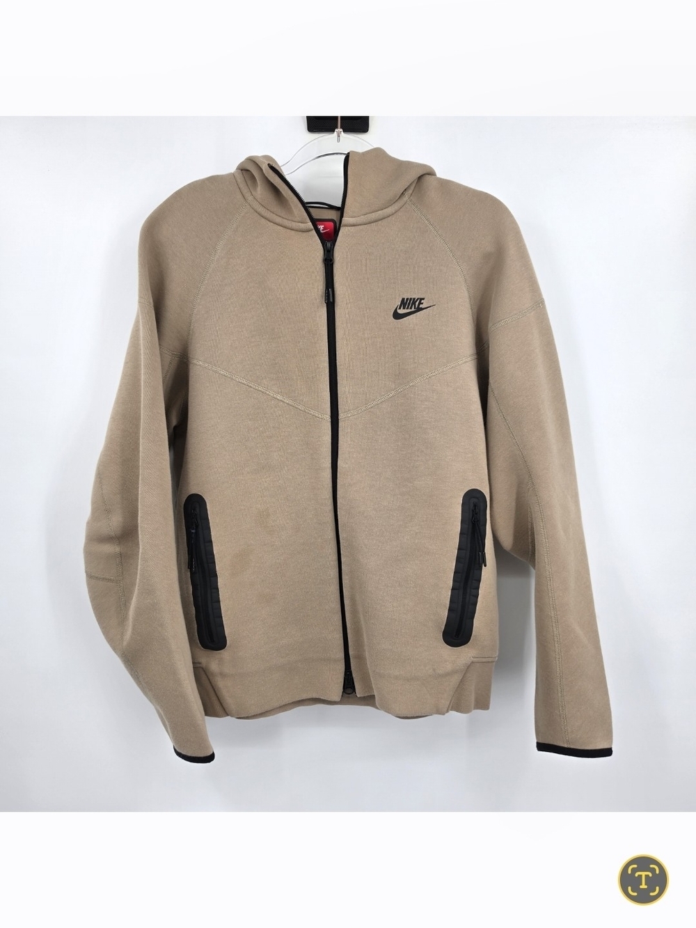 Nike Tech Fleece Hoodie Jacket Mens Size Medium Khaki Full Zip Windrunner